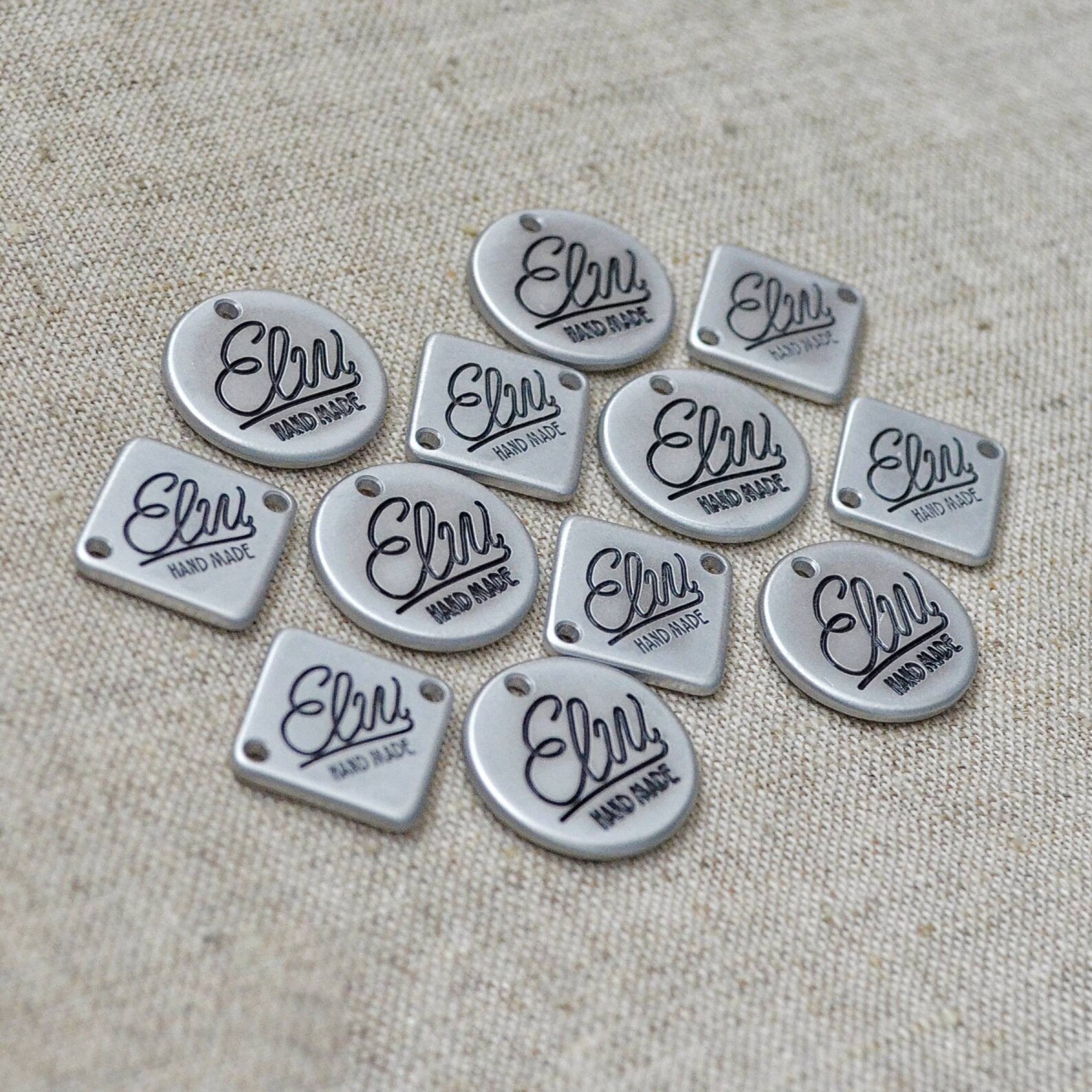 Aluminium Tags and Labels. Metal Clothing Labels 20x20 mm. Etsy