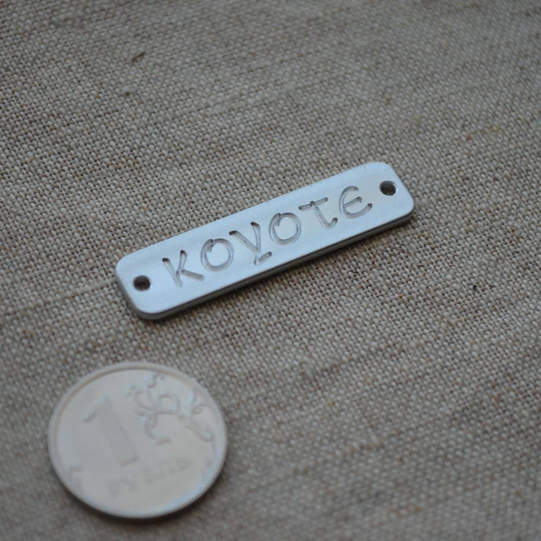 Engraved metal clothing tag metal label for bag silver Etsy