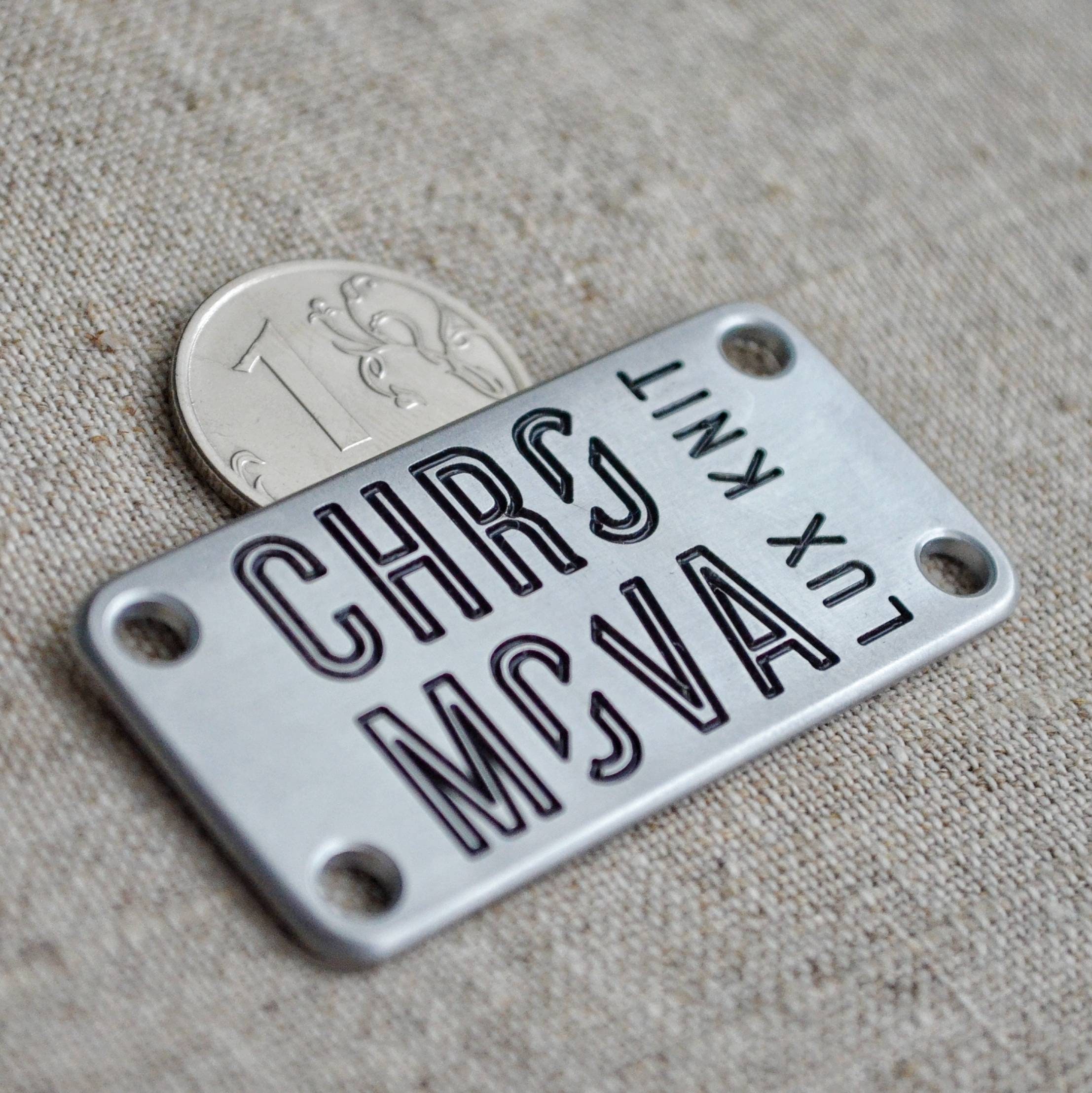 Custom Metal Labels for Bags 20x50 mm. Aluminum Metal Tags Etsy