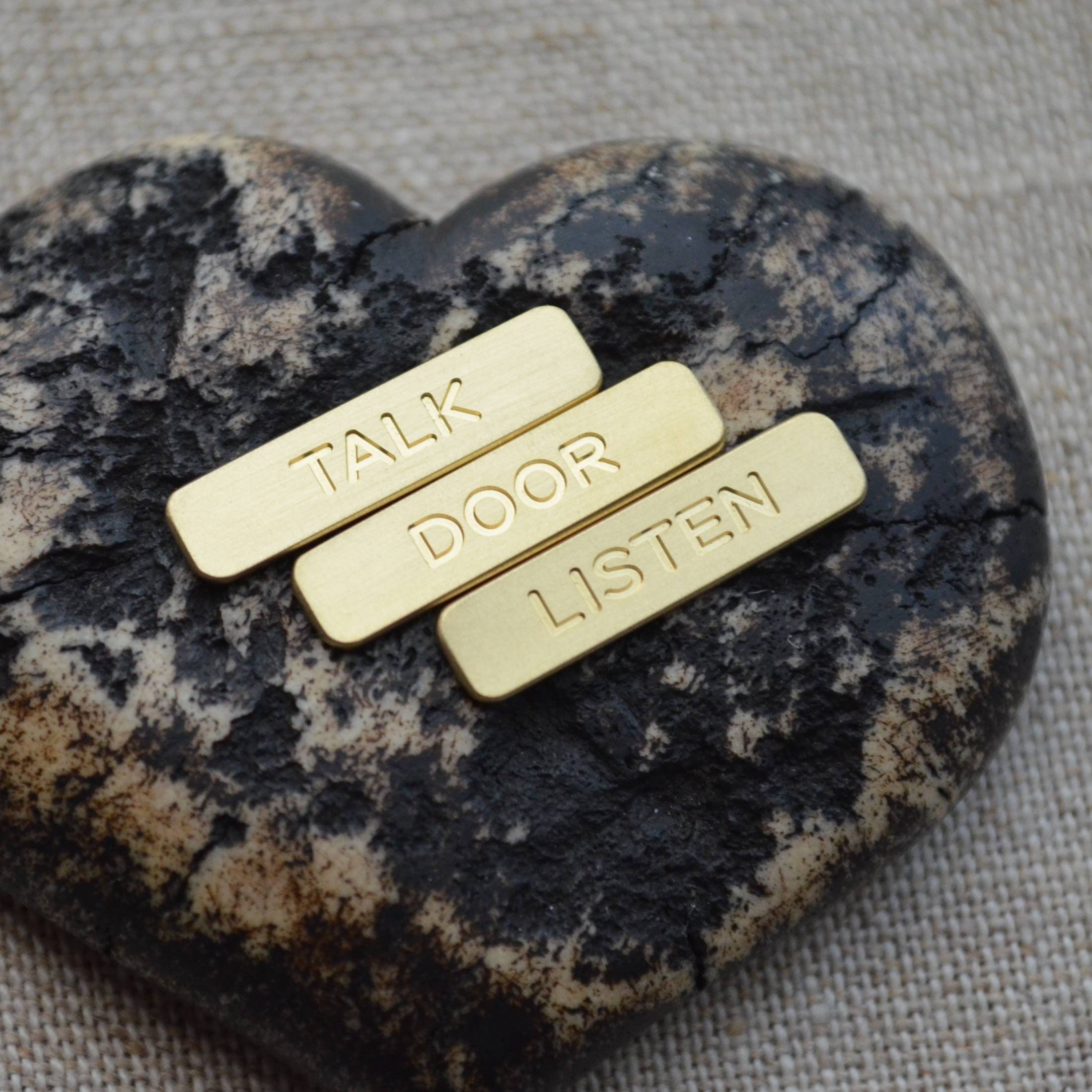 Small engraved tags brass rectangle plaque with personalized Etsy