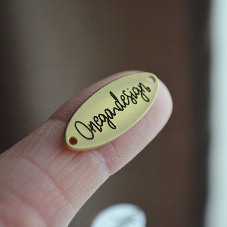 Metal Clothing Label. Oval Brass Metal Label. Antique Brass Etsy
