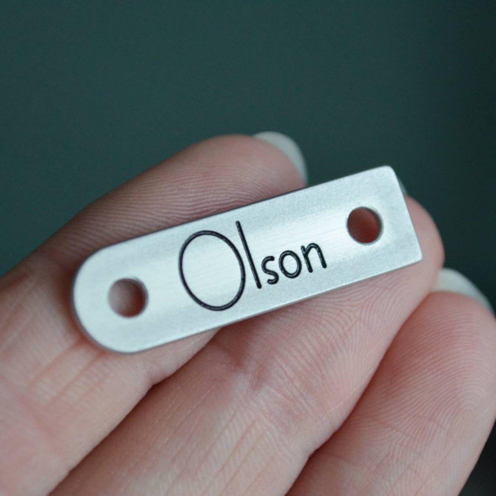 Custom Metal Tags for Bags with holes for rivets. Metal Tags Etsy