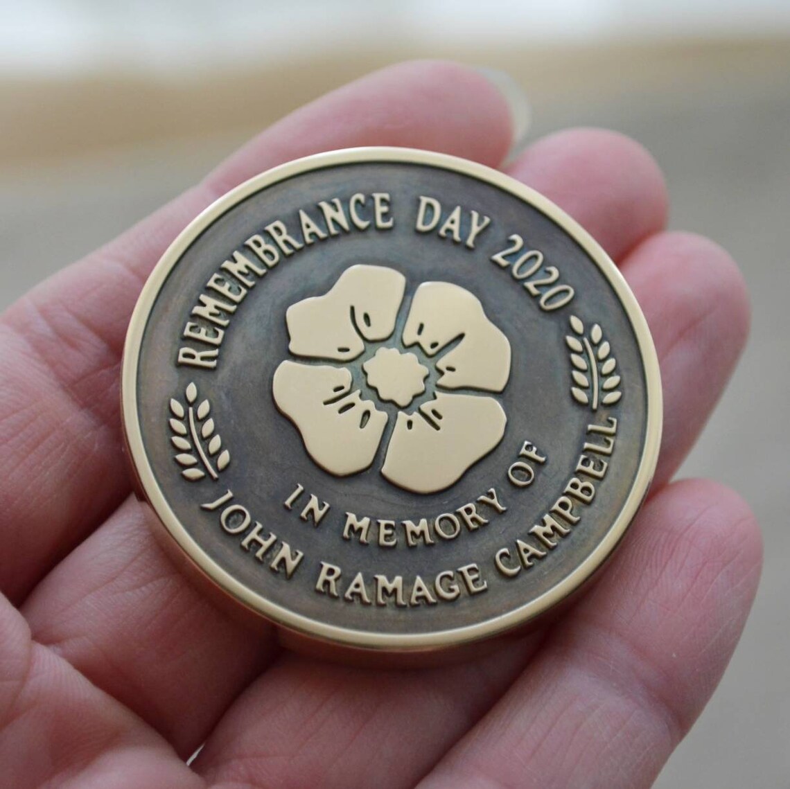 Custom memorial coin for Remembrance Day war veterans Day | Etsy
