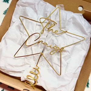 Personalised Handmade Star Wire Christmas Tree Topper