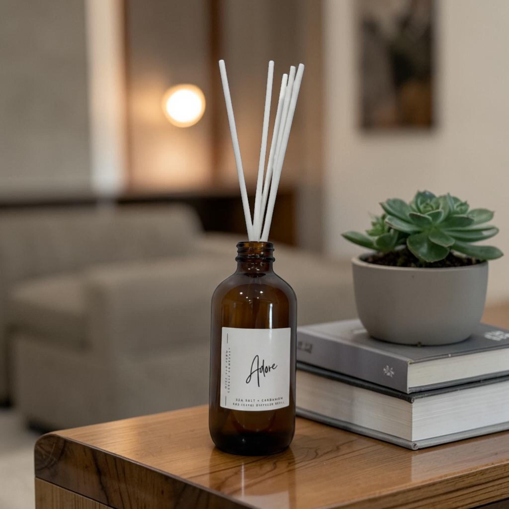 Reed Diffuser: Choose Your Scent, Non-toxic, Vegan - 8oz Amber Bottle ...