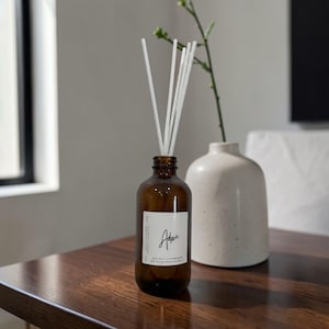 Reed Diffuser: Choose Your Scent, Non-Toxic, Vegan - 8oz Amber Bottle