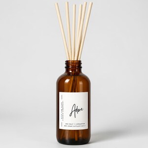 Reed Diffuser: Choose Your Scent, Non-Toxic 8oz Amber Bottle