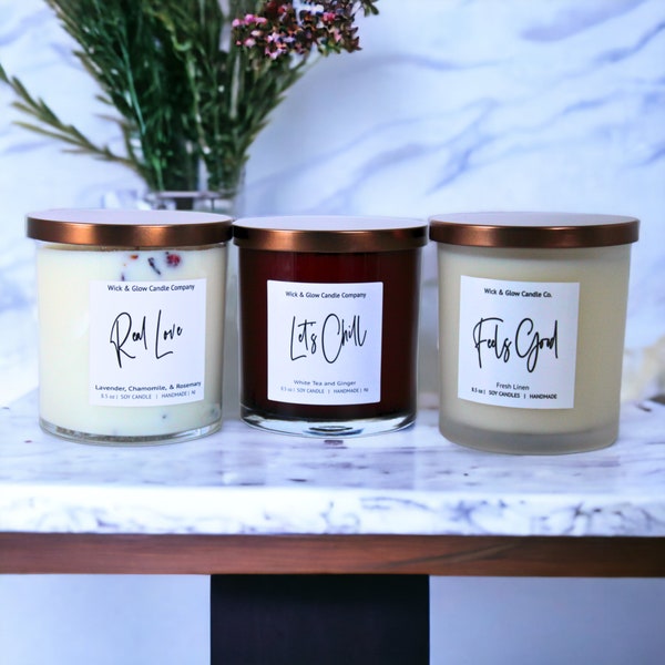 R&B Mixtape Luxury Scented Candle Set| Playlist Included | Soy Wax Candles | Wick and Glow Candles