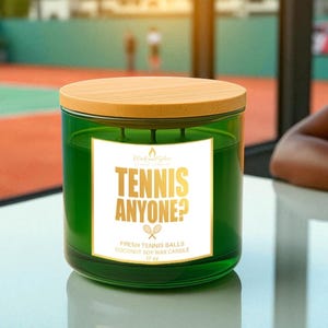 Tennis, Anyone? | Tennis Candle | Large Soy Wax Scented Candle | Tennis Ball Candle | Tennis Lover Gift | 3 Wick Candle | Unisex Tennis Gift