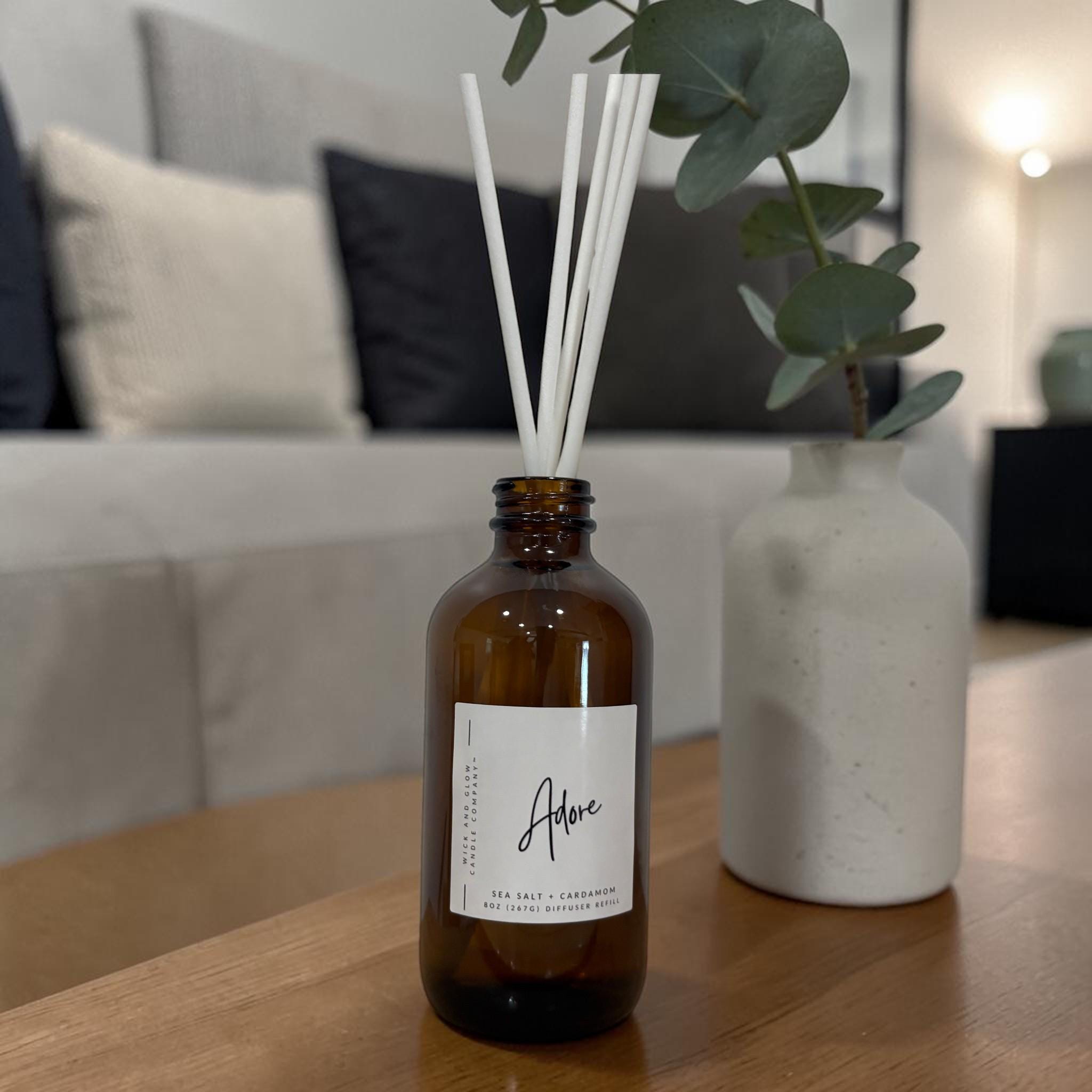 Reed Diffuser: Choose Your Scent, Non-toxic, Vegan - 8oz Amber Bottle ...