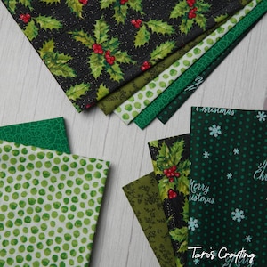 Fat Quarter Bundle 5pcs Precut Fabric Bundle Green (6)