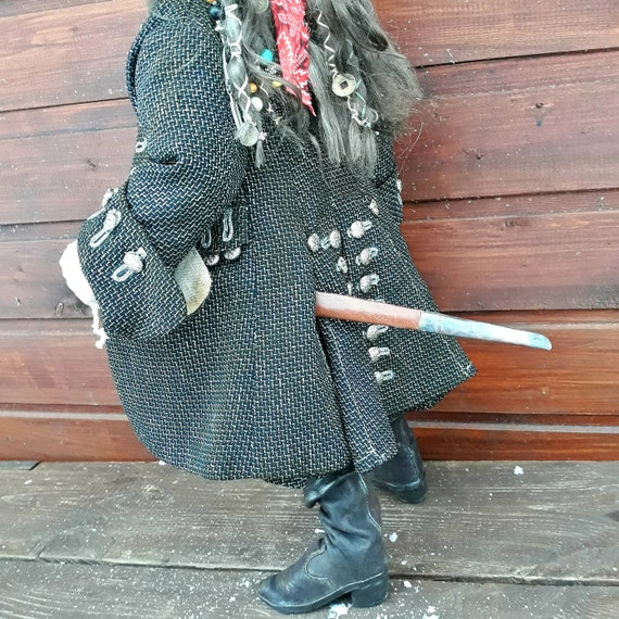 Captain Jack Sparrow doll OOAK Doll Jack Sparrow Textile doll Captain Jack Sparrow Art doll pirate Jack Interior doll Jack Sparrow