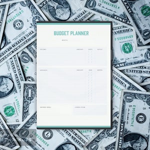 Planejador de orçamento mensal simples, planejador para impressão, PDF digital Download Planejador financeiro instantâneo, planejador de orçamento financeiro