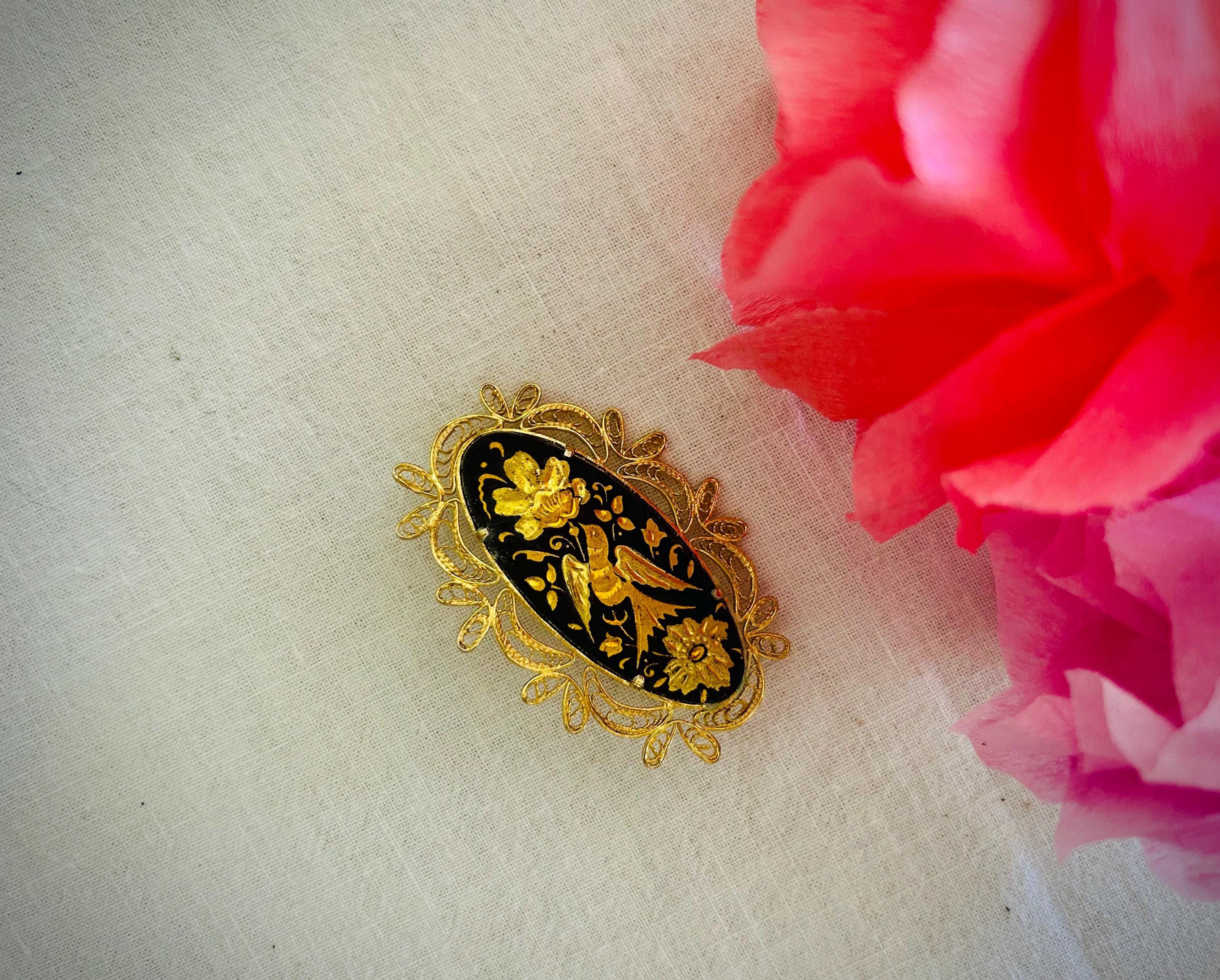 Rare Ancienne Broche NOTRE DAME DE Lourdes PPN French Antique