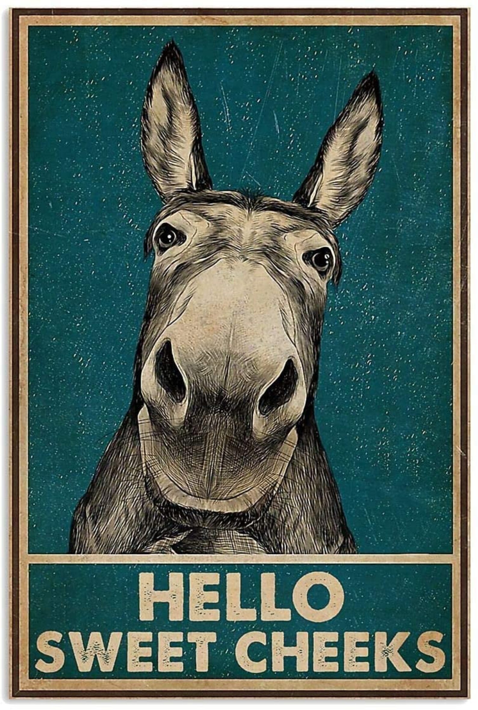 Donkey Funny Hello Sweet Cheeks Smirking Satin Poster No Frame | Etsy