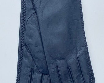 baby blue leather gloves