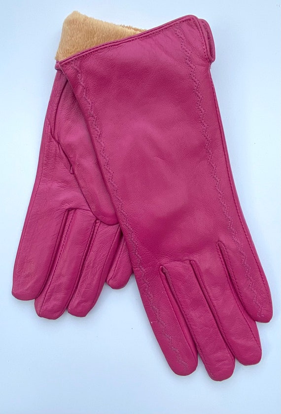 Ladies Leather gloves Pink Nicely Lined Etsy