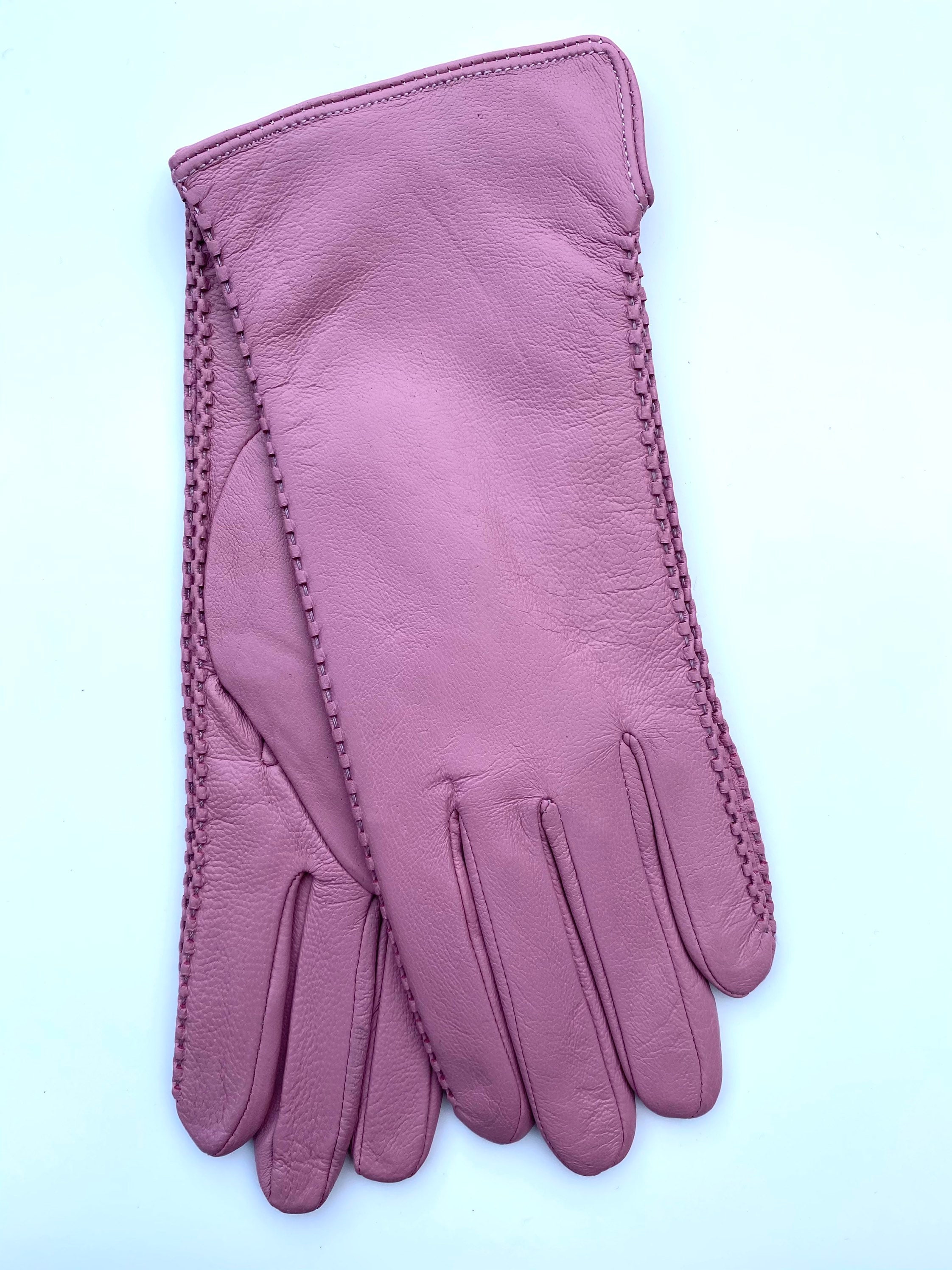 Ladies Leather gloves Pink Bright pinkNicely Lined Etsy