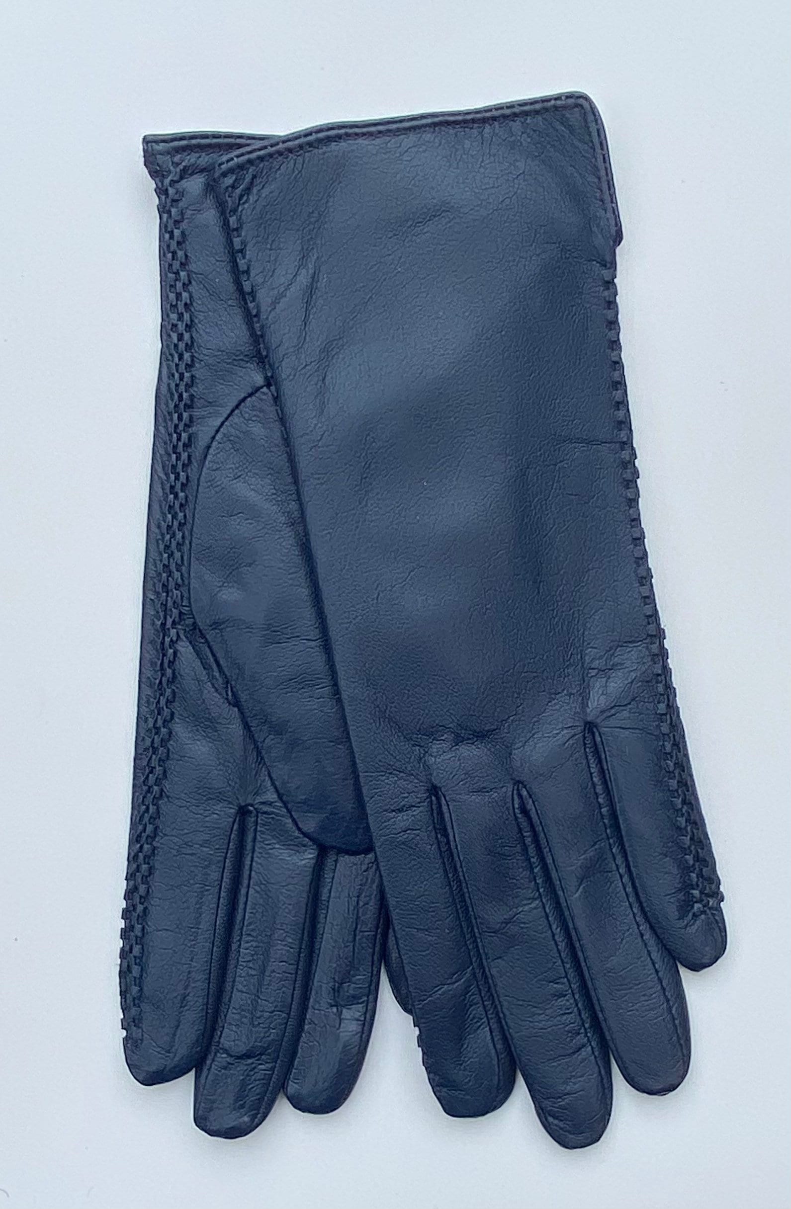 Ladies Leather Gloves Navy Blue Nicely Lined Etsy
