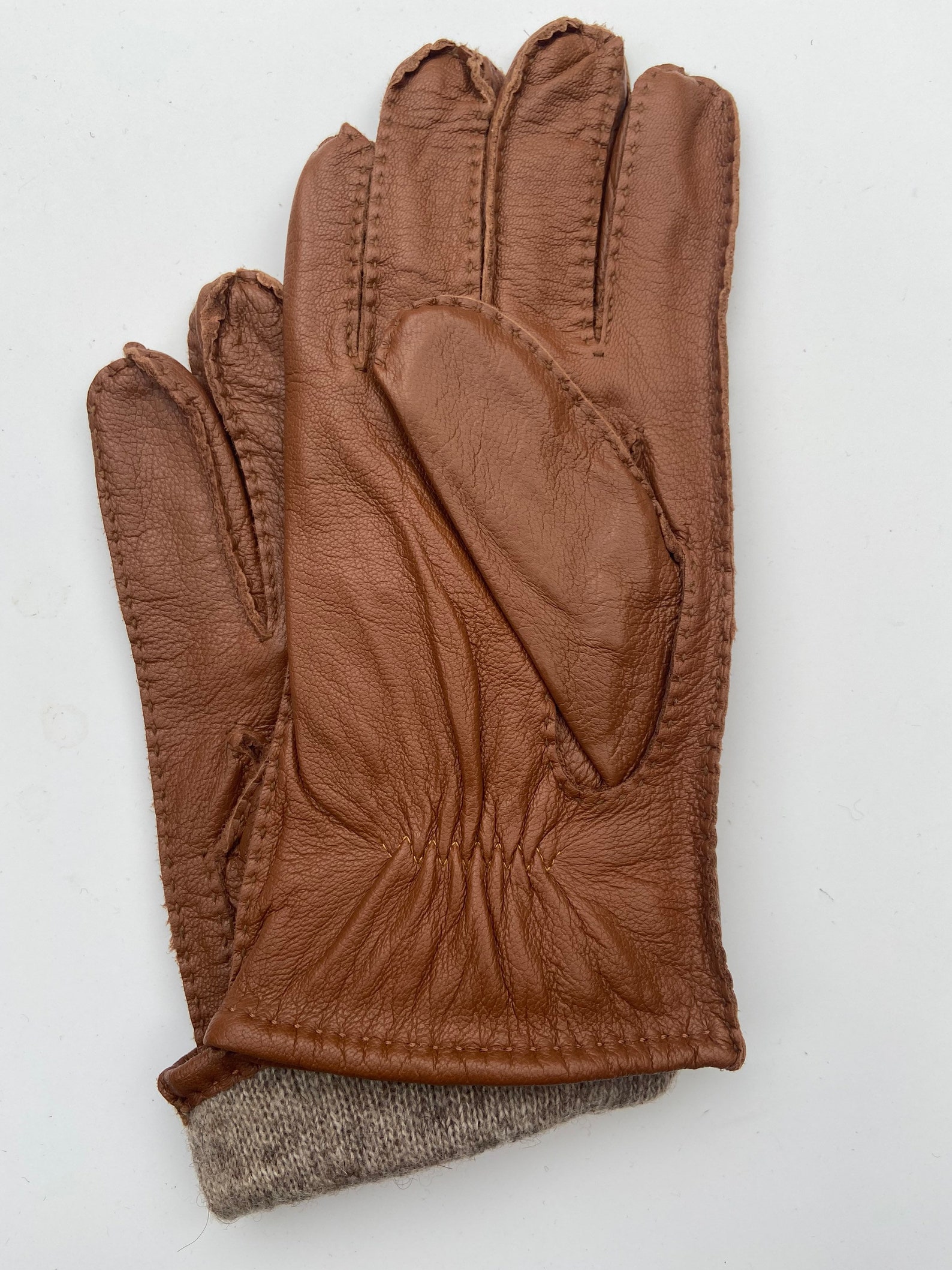 Mens Leather Gloves Tan Nicely Lined Deerskin Etsy