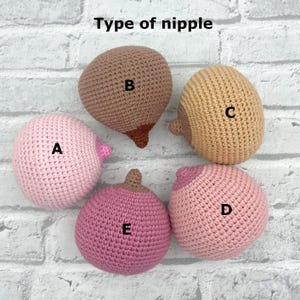 Crocheted breast, Crochet breast feeding model, consultant tools for doula, breast demonstration model for midwife (1Pcs)