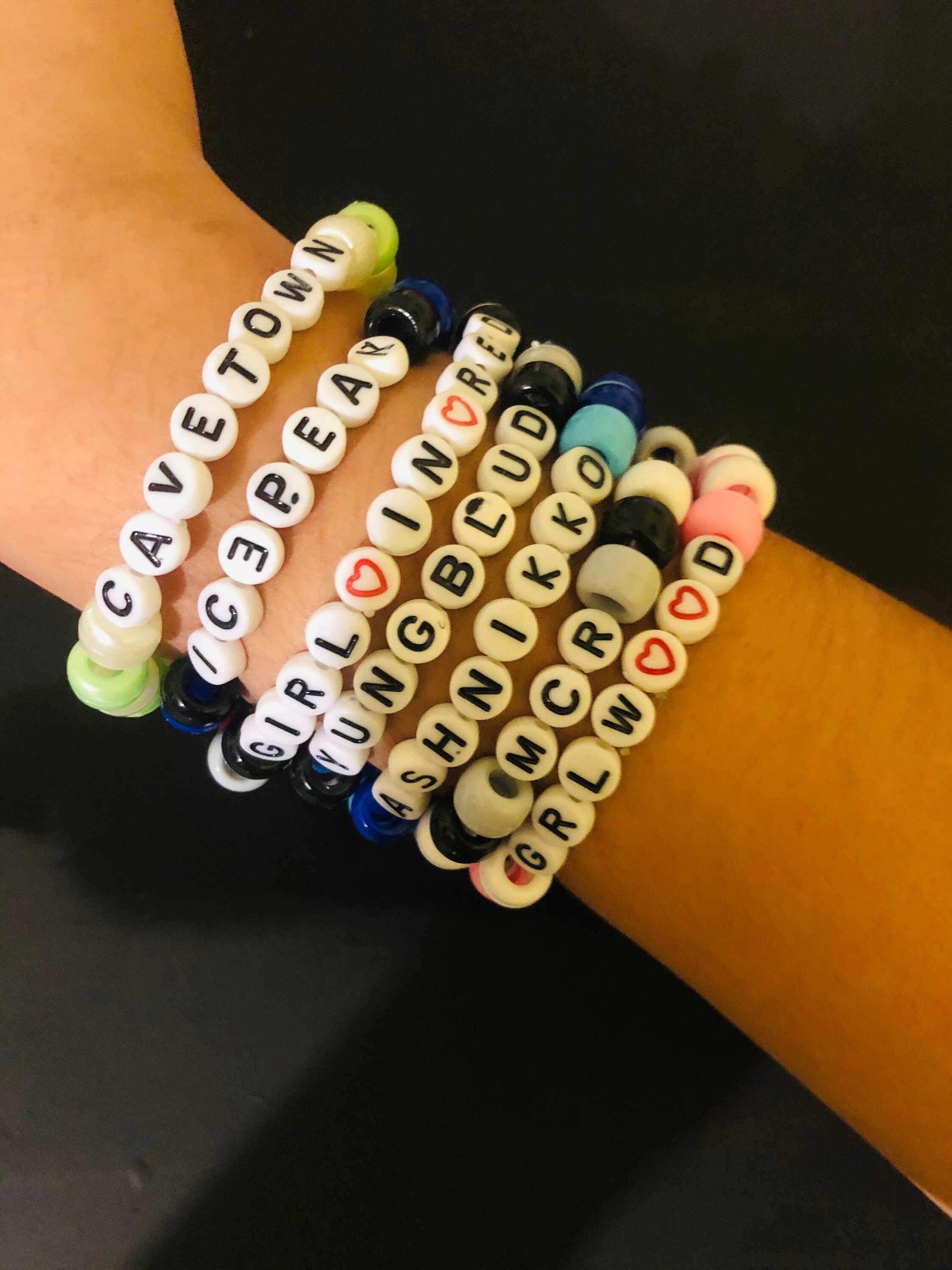 Beaded kandi music artist bracelets Etsy