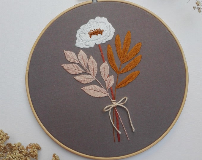Pastel Bouquet Floral Embroidery Hoop Art