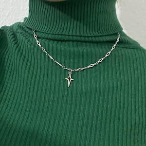 Sparkle Star Chain Necklace | Casual Simple 304 Stainless Steel 44cm Minimalist Pendant Kpop Cute Kawaii Aesthetic Woman Gift for her y2k