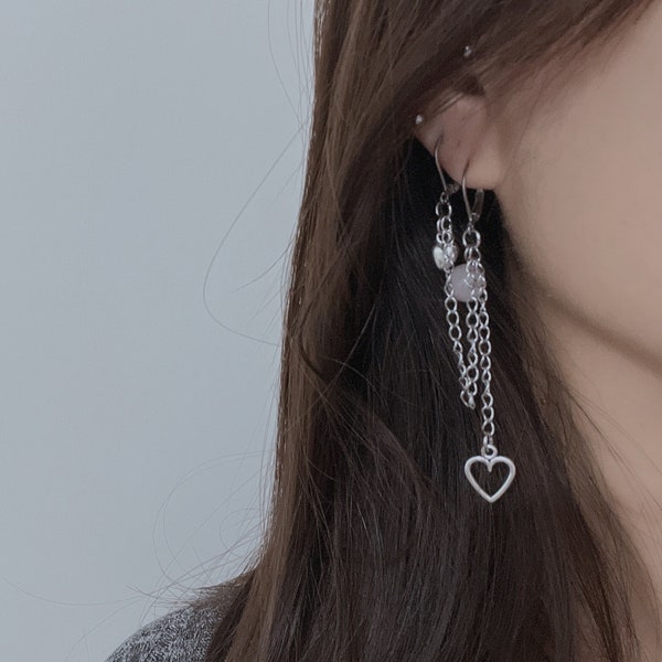 Irregular Heart Tassel Star Earrings Women Design Senior Sense of Fashion Personality Earring 2023 Y2K Trendy Party Jewelry Gift
