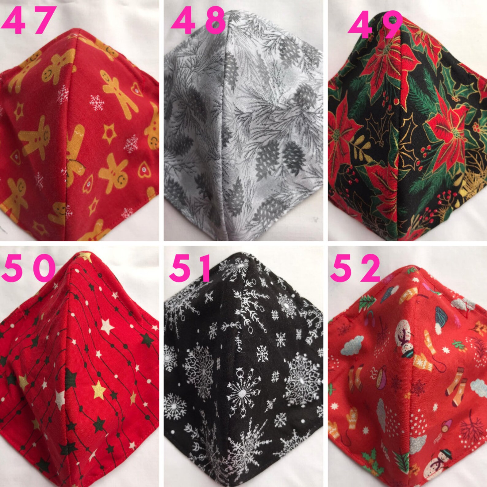 Cotton 3 Layer Face Mask Facemask with Filter Pocket & Nose Etsy