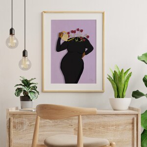 Plant Mom Art | Woman Plant Art Print | Plant Girl Art | Plant Wall Art | Plant Lover Art Print Decor | Flower Lover | Gardening Print