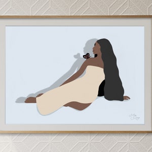 Black Woman Art | Black Girl Art | Black Woman Art Print | Black Girl Art Print | Butterfly Wall Art | Black Art Print Decor