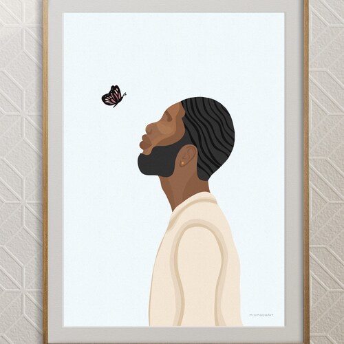 Black Man Art Print African American Man Wall Art Print Etsy