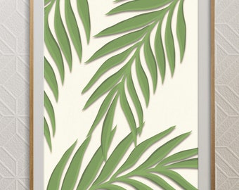 Leaves in Paradise | Tropical Art | Leaf Art Print | Leaves Wall Art | Plant Wall Art | Plant Lover Art Print Decor