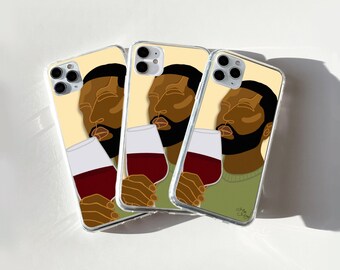 Black Man Art Case | Wine Art Print | Wine IPhone Case| Black Man Art | Wine Lover Phone Case