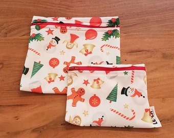 Washable and eco-friendly snack bags - Christmas