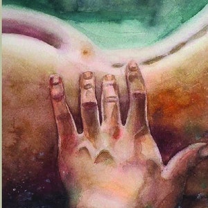 Woman Painting Original Art watercolor art 8x10 woman Artwork Body Painting Figurative Art by TatianKoArt