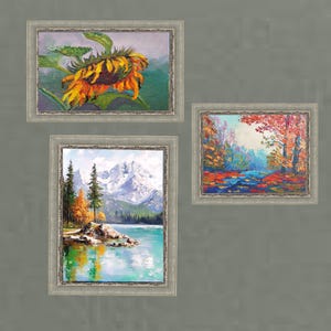 Mountain Lake Painting Original Textured Oil Painting Landscape Wall ...