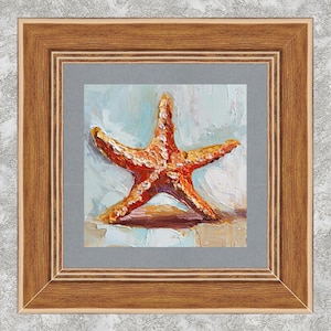Starfish Painting Underwater Animals Original Art small oil painting,Still Life Painting  framed painting  Beachy Room Decor Gift for Her