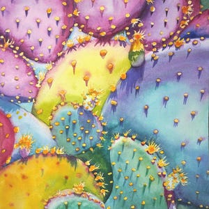 Kaktus Malerei Blumen Malerei Kaktus Blumen Stillleben Blumenbild Kaktus Blumenbild Blumenbild Blumenbild Dawand Dekor by TatianKoArt