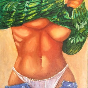 Woman original oil Painting Body Painting figurative painting female body art by TatianKoArt