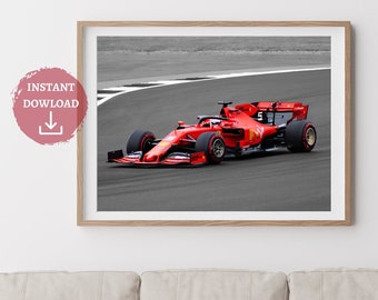 Formula 1 wall art, F1 poster, Ferrari art print, F1 digital print, digital download, Ferrari wall decor