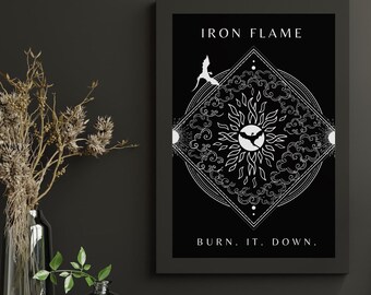 Iron Flame, instant digital download art print, Fourth Wing printable wall decor