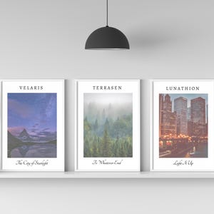 Sarah J Maas set of 3 instant digital download art prints, ACOTAR, Crescent City, Throne of Glass printable wall art