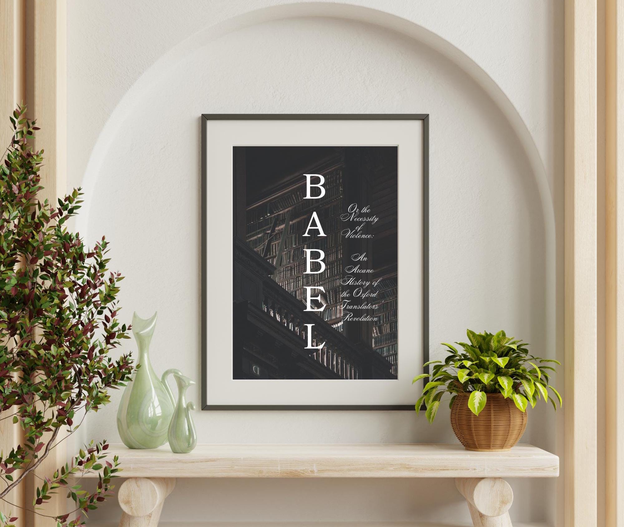 Babel inspired wall art, R. F. Kuang dark academia literary art print, instant digital download bookish wall decor