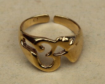 Om Ring Ohm Signet Ring, 14k Gold Plated rings, Adjustable Ring, minimalist ring, chunky ring
