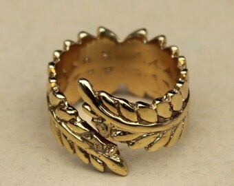 Angel Feather ring Gold Feather Wing Ring, Wrap Around ring, Women Jewelry, 925 Silver ring, Birthday Gift for her, stackable Ring
