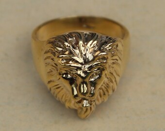 Leo Lion ring, Mens Pinky rings, Goth Style rings, Biker Ring, Men Jewelry, Birthday Gifts for boyfriend