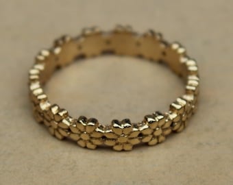 Eternity Daisy Ring Band, Flower ring, Eternity Rings, Rings for woman, Rings for mother, Art deo ring