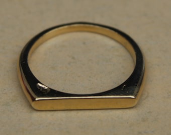 Rectangle Flat Bar ring, Signet Ring , Personalized Name on bar Signet Ring, 925 Sterling Silver Ring, Unisex ring